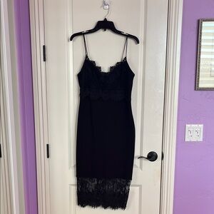 Leith Black Lace Trim Dress Size M